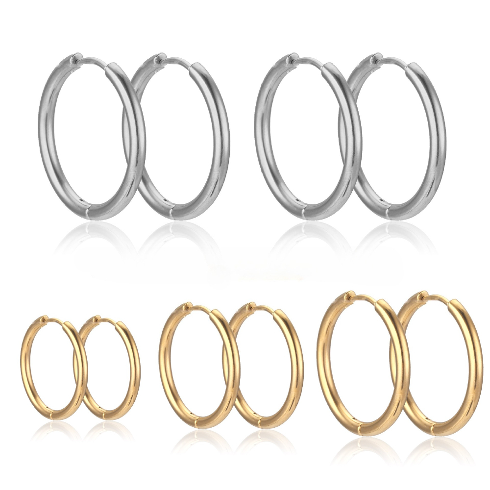 Jewelry Making Materials Wholesale - Pendientes de aro de acero inoxidable