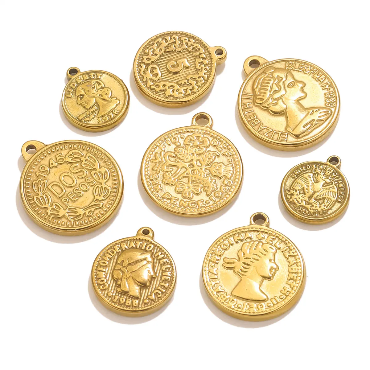 Jewelry Making Materials Wholesale - 5 uds. De colgantes de monedas