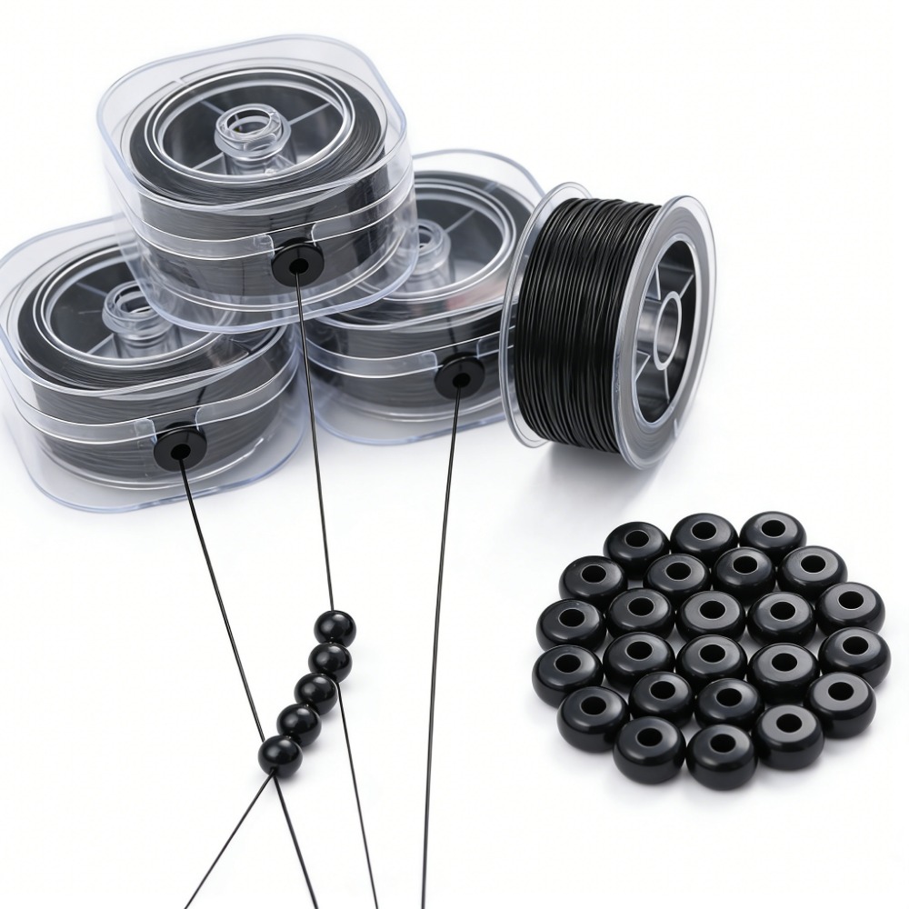 Cordón Elástico Negro de 0.5-1 - Jewelry Making Thread reseña y precio
