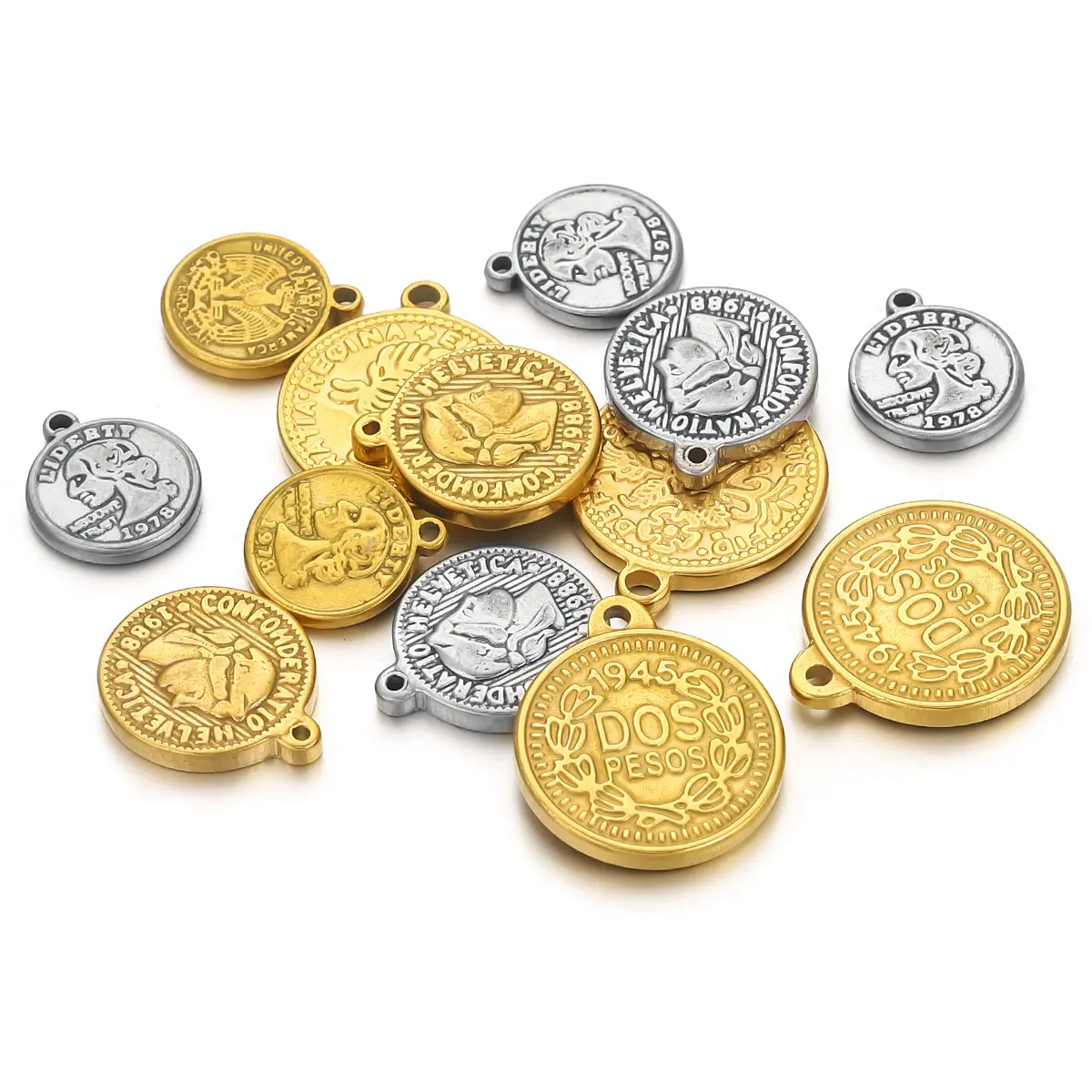 5 uds. De colgantes de monedas - Jewelry Making Materials Wholesale reseña y precio