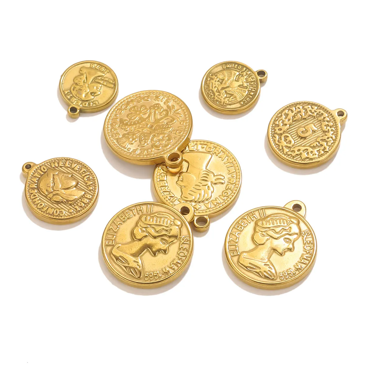 5 uds. De colgantes de monedas - Jewelry Making Materials Wholesale reseña y precio