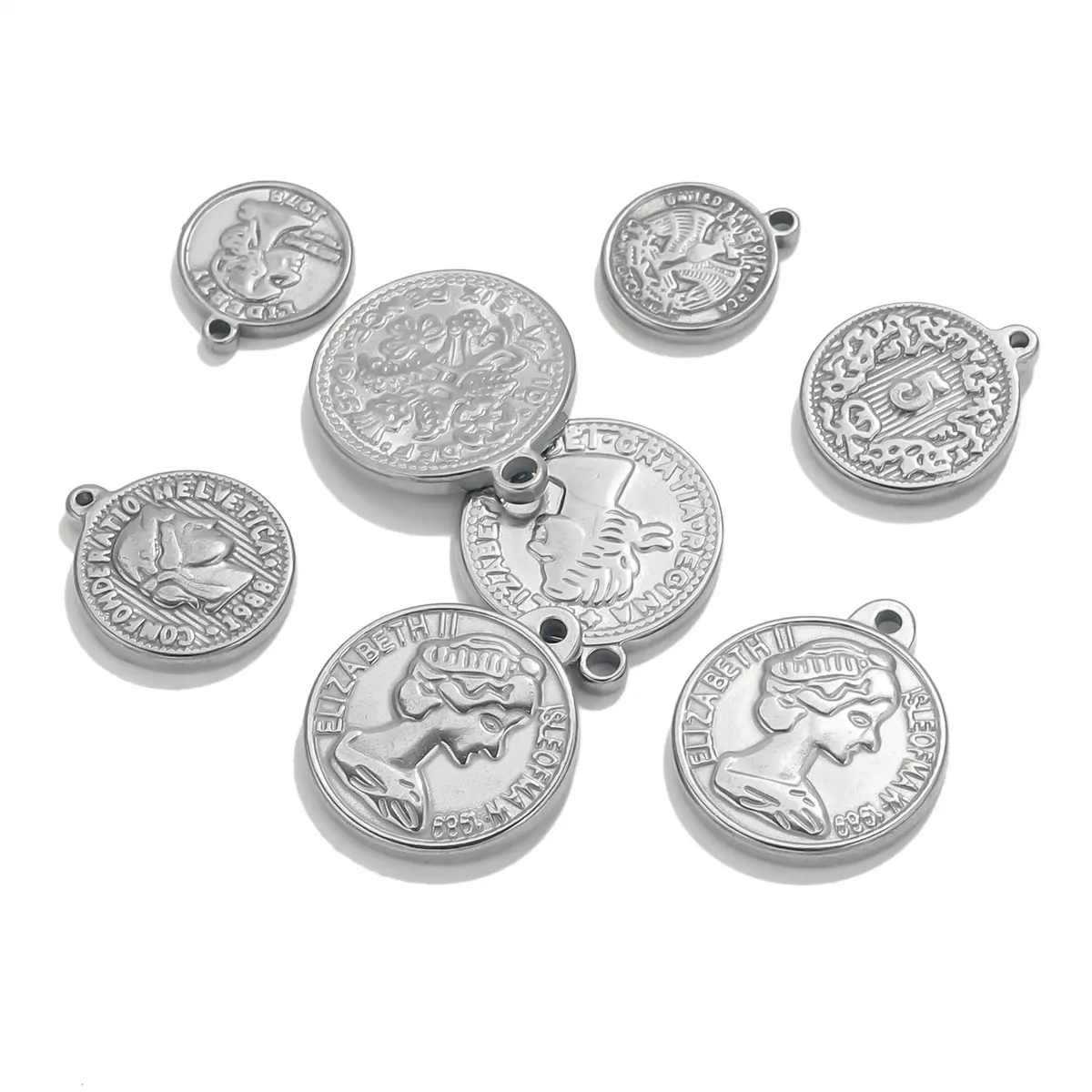5 uds. De colgantes de monedas - Jewelry Making Materials Wholesale reseña y precio